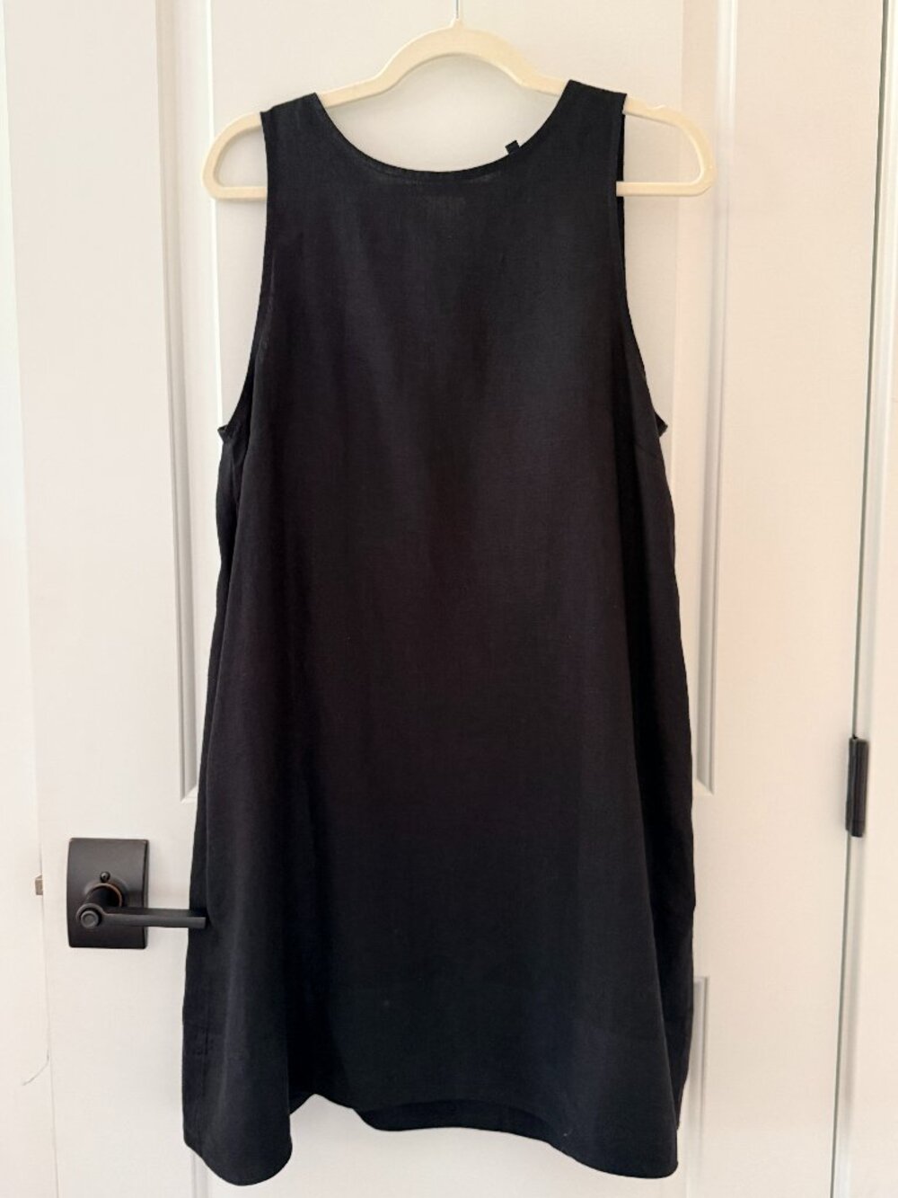 Madewell 100% Linen Shift Mini Dress Black Size Large